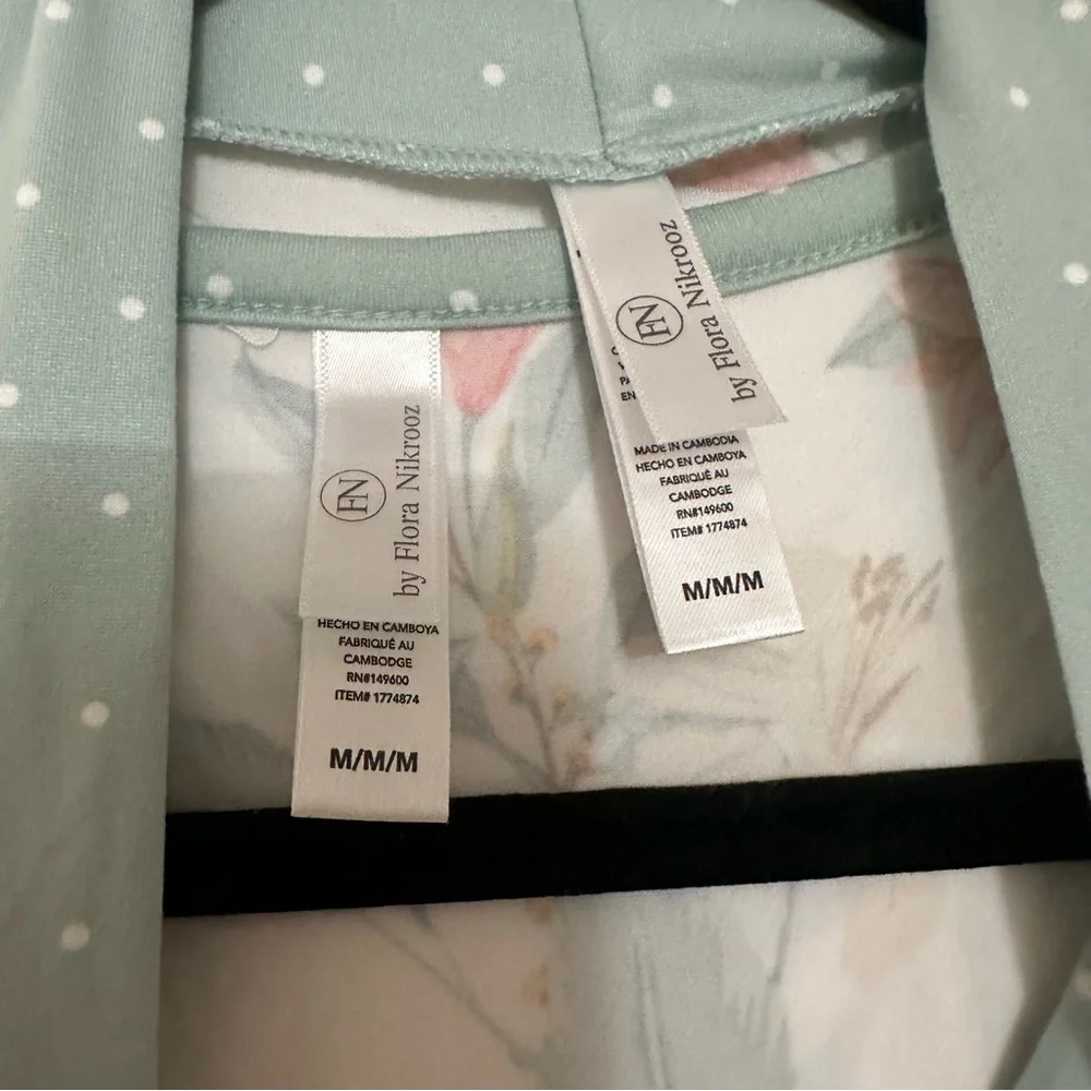 Flora Nikrooz Floral & Polka Dot 2-Piece Pajama Set Robe & Tank